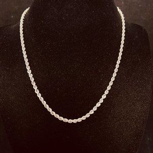 Monet Silver Tone Rope Chain Necklace 16" (3847)